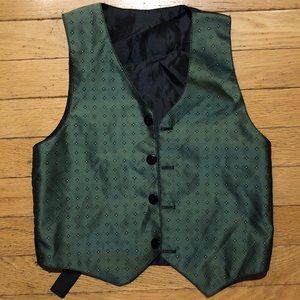 Boy's Green Patterned Formal Suit Vest